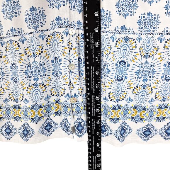 J Jill Top Womens 3X Floral Boho Peasant Button Down Feminine Beachy Coastal - Picture 4 of 6